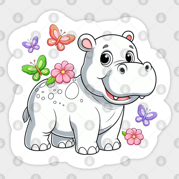 Dear Hippo Sticker by NayaRara